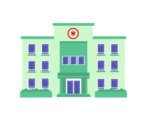 Alternative green illustration of a hospital building