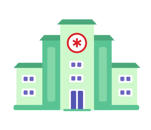 Illustration of a hospital building