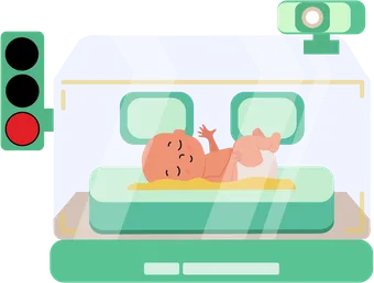 Camera setup concept above a neonatal incubator